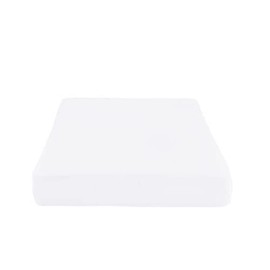 NIGHTZEN® Single Fitted Sheet 90 x 190 CM Non Iron Plain Dyed Easy Care Percale Polycotton Single Fitted Sheet Soft Quality Blended Cotton (Single, White)