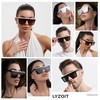 LYZOIT Square Oversized Sunglasses for Women Men Big Flat Top