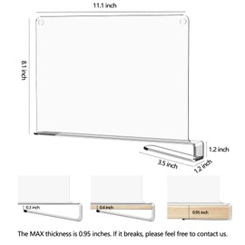 HBlife 6 Pack Clear Shelf Dividers, Vertical Purse Organizer for Closet Perfect for Sweater, Shirts, Handbags in Bedroom and Kitchen, Adjustable Acrylic Bookshelf for Organization