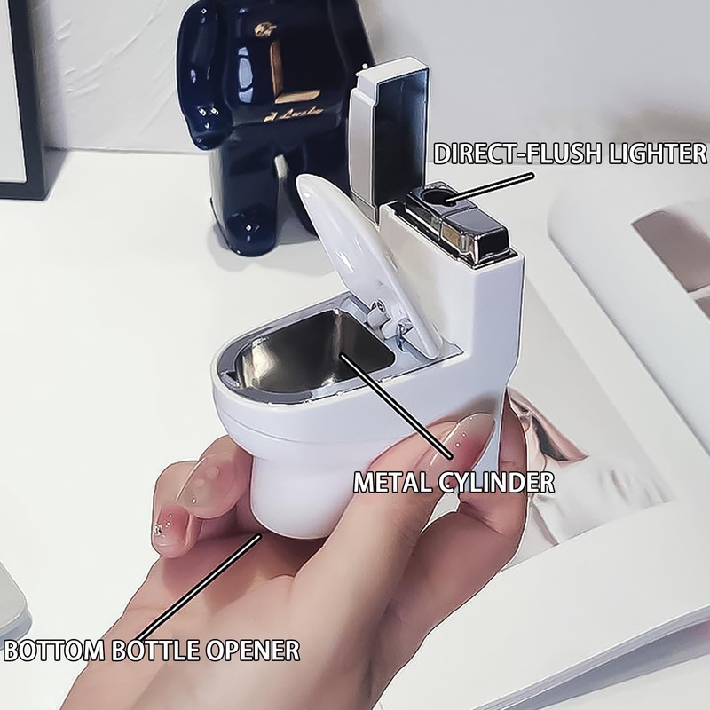 CIEUXIFSR Cool Torch Lighters Refillable Creative Toilet Shape Windproof Jet