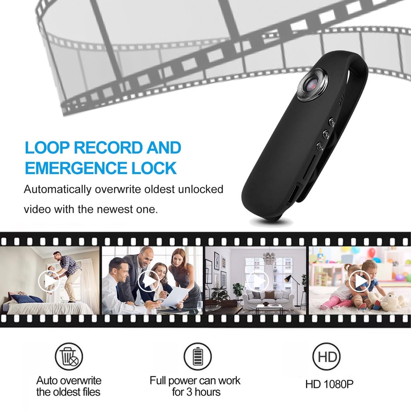 Mini Body Camera with 32GB SD Card,1080P Portable Body Cam
