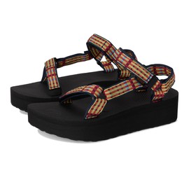 Teva Women's Flatform Sport Sandal, Modern Check Lemon Drop, 9