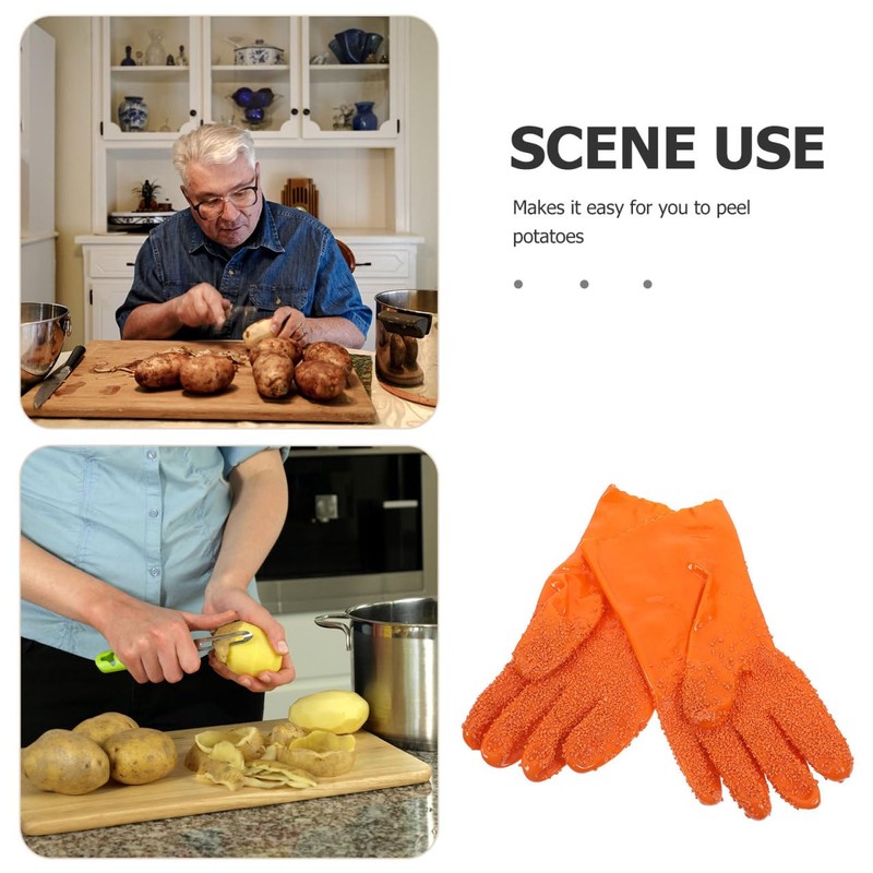 Uonlytech 1 Pair Peeling Potatoes Gloves Waterproof Vegetable Peel Glove