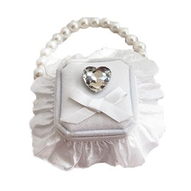 TMTGTS Dog Ring Carrier Wedding S Size Ring Box for Dogs with Love Rhinestone Decoration Removable Wedding Collar for Dogs Dog Collar with Ring Box for Marriage Proposal Engagement Wedding (2#)