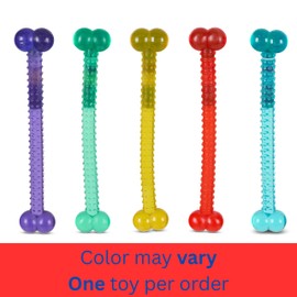 Bow Wow TPR Long Spiked Bone Dog Toy – Tough Scented Rubber Chew Toy for Medium & Large Dogs, Heavy-Duty TPR Bone for Tug, Toss & Dental Health