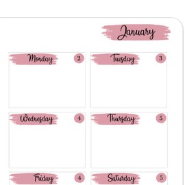 Month Planner Sticker Kit/DIY Weekly Calendar Stickers/Date Covers/Calendar Headers/Highlight Text Stickers/Essential Productivity Life Planner Stickers/Bullet Bujo Journal (January)