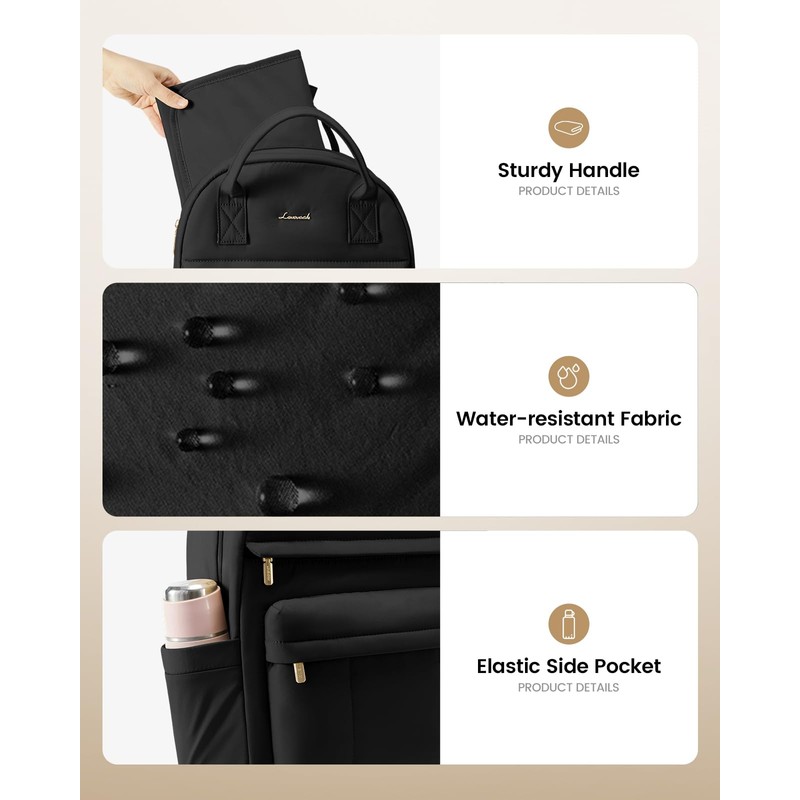 LOVEVOOK Changing Backpack Baby Changing Bag, black, M