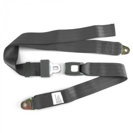National Seat Belt Depot VW Type 1 1958 - 1967 Standard 2pt Charcoal Lap Bench Seat Belt Kit - 3 Belts