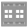 Leviton 42080-8GP 8-Port Dual Gang QuickPort Wallplate with ID Windows,