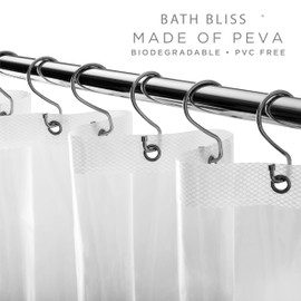 Bath Bliss 2 Pack PEVA Hotel Grade Shower Curtain Liner | 8G | 70"x 72" | Stainless Steel Grommets |Weighted Magnetic Hem |Super Clear