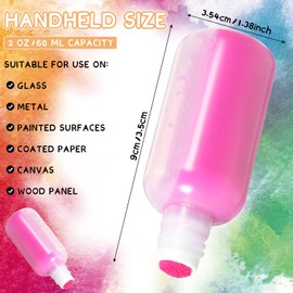 Patelai - 24 botellas vacías de 2 onzas de pintura con punta de esponja, botellas recargables para bingo para graffiti Art Tableros de madera, manualidades, suministros de juego (color blanco)