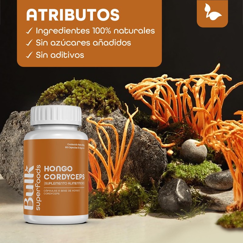 BULK SUPERFOOD Hongo Cordyceps en Cápsulas - 60 Cápsulas -