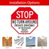 ANZEKE Stop No Turn Around Private Driveway Sign, 2Pack No