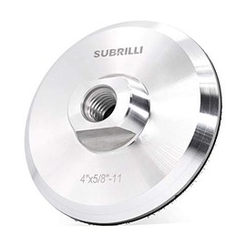 SUBRILLI 4" Aluminum Backer Pad/Backing Plate Holder for Counter Edge Tight Corner Surface Sanding Polishing-Arbor 5/8" 11
