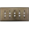 Aged Antique Brass 5 Gang Push Button Light Switch Wall