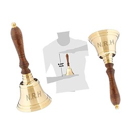 Solid Brass Wooden Handle Bell School & Dinner Classice Bells Nautical Gift Item