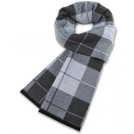Mens Scarf Winter Warm Plaid Scarf Soft Long Classic Cashmere Scarves for Men, A-Light grey plaid
