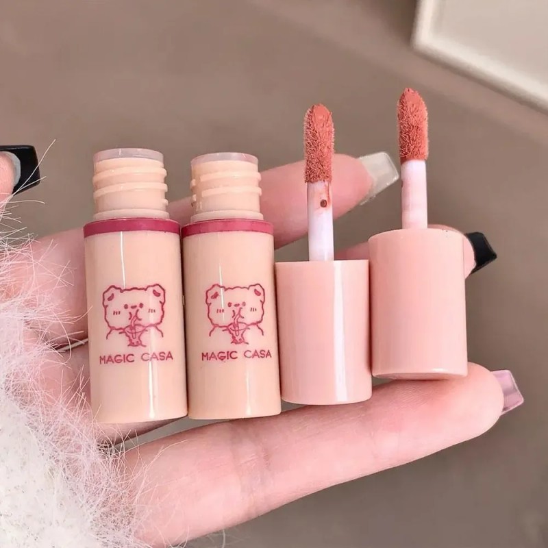 Set De Esmaltes De Labios Mini Bear, 4 Unidades, Pintalabios