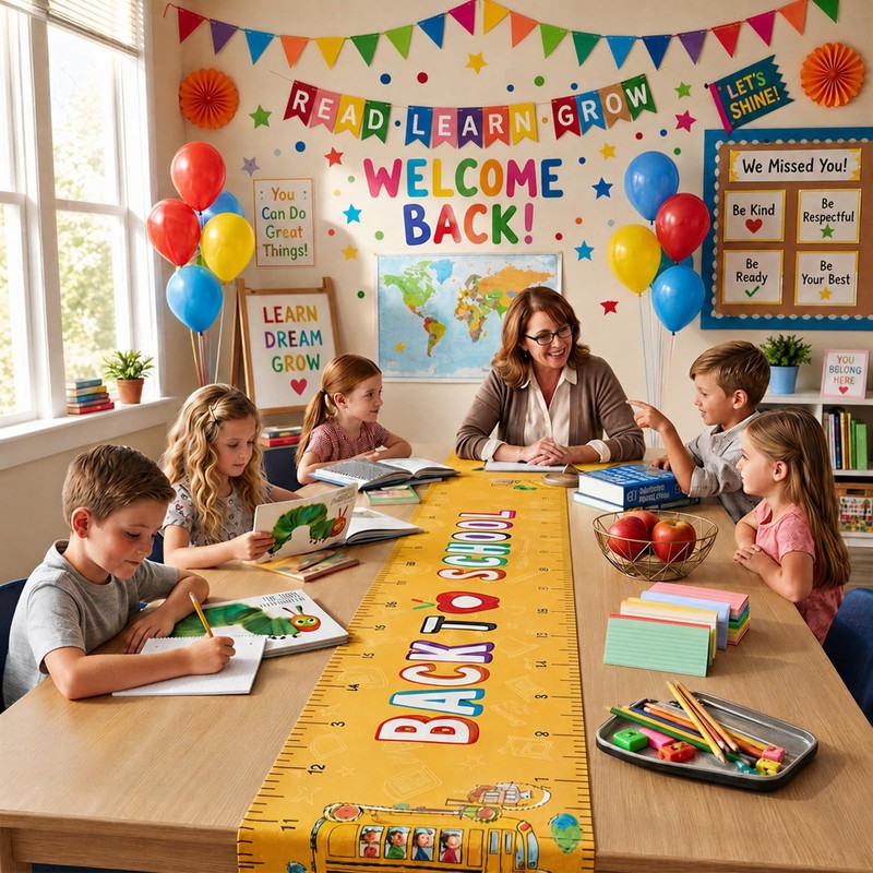 3 Pcs Back to School Table Runner First Day of