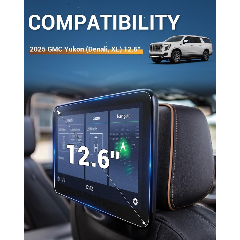Anti Glare 2025 GMC Yukon XL Rear Media Screen Protector