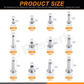 Rustark Round Flat Head Rivet Nuts Stud Rivet Semi-Tubular Silver Tone for Household Automobile Industry (M3 M4 M5 M6)