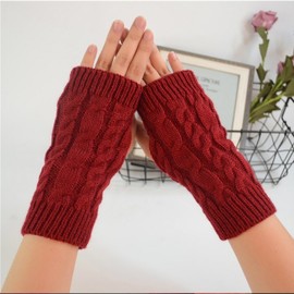 Cable Knit Hand Warmer Hand Warmer (Red) 2ea