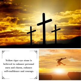 Alissl Cross Bracelet for Boys,Yellow Tiger Eye Natural Stone Beaded Cross Bracelet Adjustable, Lucky Charm Basketball Easter Gifts for Teens Son Grandson Man(To My Son)