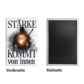 Stärke kommt von innen Souvenir Souvenir Magnet - Silhouette Krieger Lustiger Souvenir Magnet mit Spruch