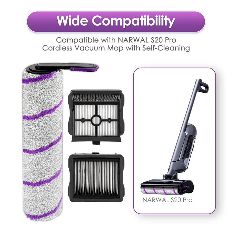 (6 Pack) S20 Pro Replacement Brush Rollers and HEPA Filters