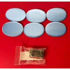 Cawley Company Magnetic Oval Name Badge Blanks with Pin – 6 Pack (Silver)