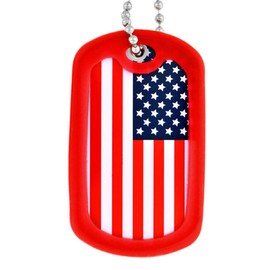 PinMart Military Dog Tag Silencer – Silicone Rubber ID Tag Protector – Tag Edge Bumper Prevents Noise & Scratching, Red