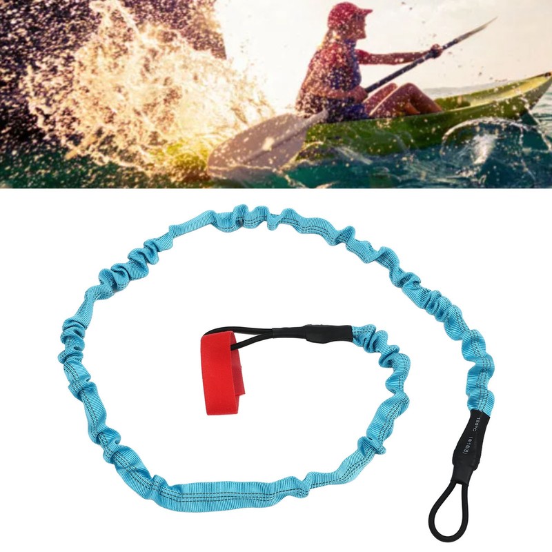 2Pcs Kayak Paddle Leash Nylon Rubber Corrosion Resistant Stretchable Anti