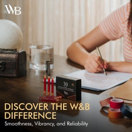 Wordsworth & Black Fountain Pen Ink Refills - Set of 30 Orange Ink Cartridges - International Standard Size - Length APPR 2.3" - Base Diameter APPR 0.24 Inch - Disposable and Generic