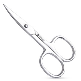 Nail Scissors Curved Cuticle Sharp Multipurpose Beauty & Grooming Shears for Eyebrows, Eyelashes, Toenails, Manicure, Pedicure, Nose, Trimming Cuticles, and Dry Skin Women & Men (Chrome)