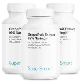 Supersmart - Grapefruit Extract 600mg per Day (99% Naringin) - High Potency GSE Supplement | Non-GMO & Gluten Free - 60 * 3 Vegetarian Capsules