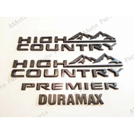 GM Auto 4PCS Tahoe Suburban Matte Black Fender High Country Premier Duramax Emblem