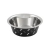 Large Stainless Steel Dog Bowl, Black with Bones, 48 Fluid
