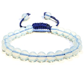 Opalite Bracelet – Healing Crystal Bracelet for Women, Men – Chic Gemstone Bracelet for Men and Women – 8mm Round Bead Bracelets for Spiritual Healing, Protection, Positive Energy