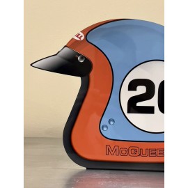 steve mcqueen RACING open face Helmet Style Sign lemans daytona f1