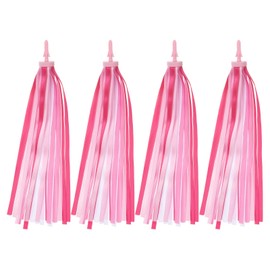 PATIKIL Bike Streamers, 4 Pcs Colorful Scooter Handlebar Tassels Grips Ribbon Accessories Decorations for Girls Bicycle Tricycle Handle, Gradient Pink