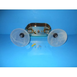 ITC *12 VOLT RV DUAL CEILING LIGHT POLISH BRASS FROSTED COVERS ITC 39050 FREE SHIP