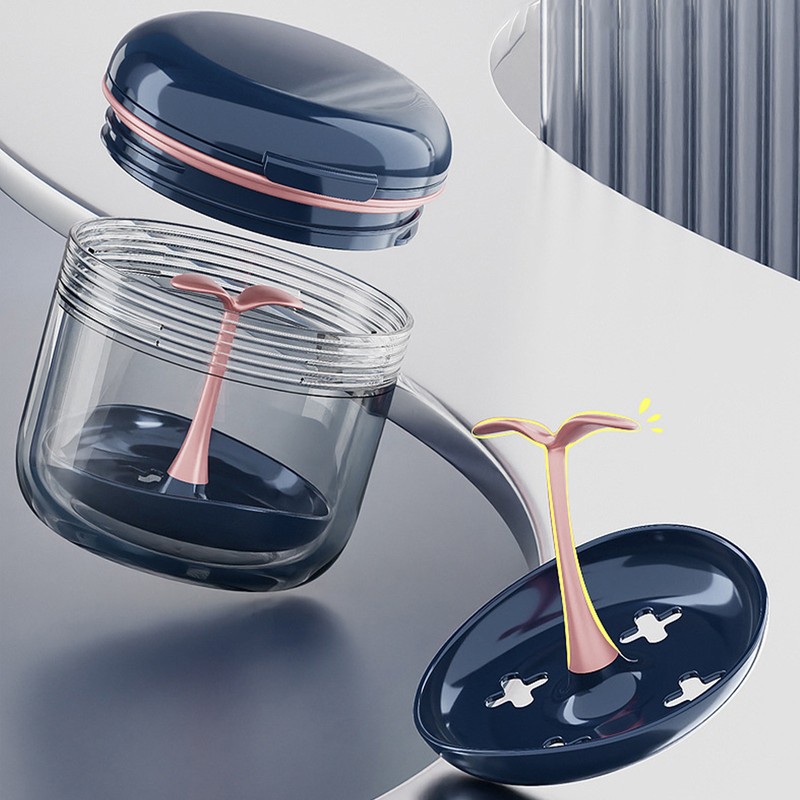 Mouth Guard Case Storage Box Good Sealing with Brush Mirror