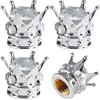 4-Piece Crown Rhinestone Tire Valve Stem Caps
