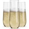 Prestee 12pk Stemless Plastic Champagne Flutes - 9 Oz, Clear