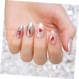 BIUDECO 1 Box Nail Jewelry Drill Nail Art Nail Jewels Rhinestones Nail Beads Manicure Nail Decoration Sticker for Nail Gemstones for Nails Nail Coloring Dyeing Nail Rhinestones Plastic Red