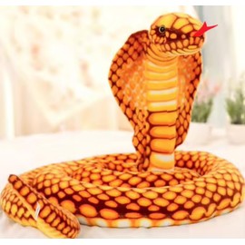 Tikwisdom Stuffed Animals - Snake, Large Cobra Plush Toy, High Simulation Cobra Soft Toy, Prop Animal Party Decoration, Boys and Girls Gift Gifts (Yellow length 170cm)