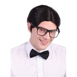 Mens Black Nerd Wig, Pack of 1 - Stylish Design, Perfect Accessory for Costumes, Festivals, Cosplay Events, & More