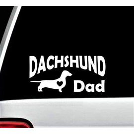 Dachshund Dad Decal Sticker for Car Window 8 Inch BG 449