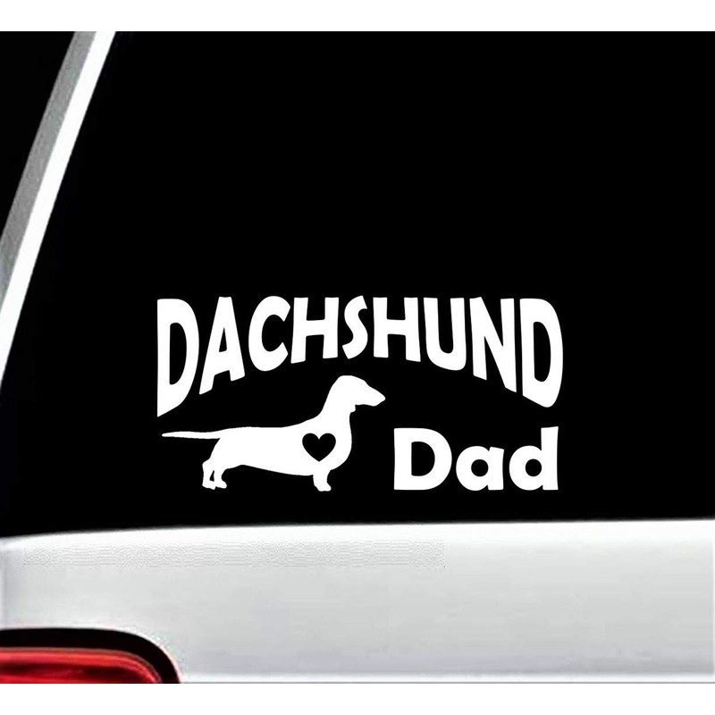 Dachshund Dad Decal Sticker for Car Window 8 Inch BG