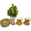 Rastogi Handicrafts Handmade 6 Piece Rattan Coasters - Base Plates